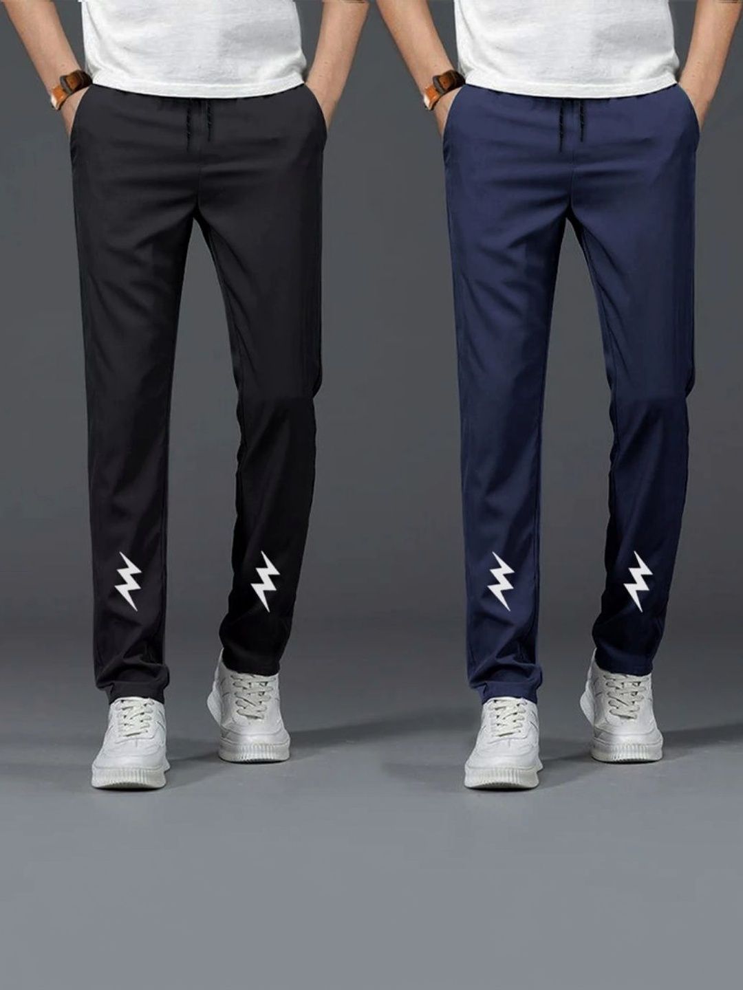 Riksaw Pack of 2 Men Mid-Rise Track Pants