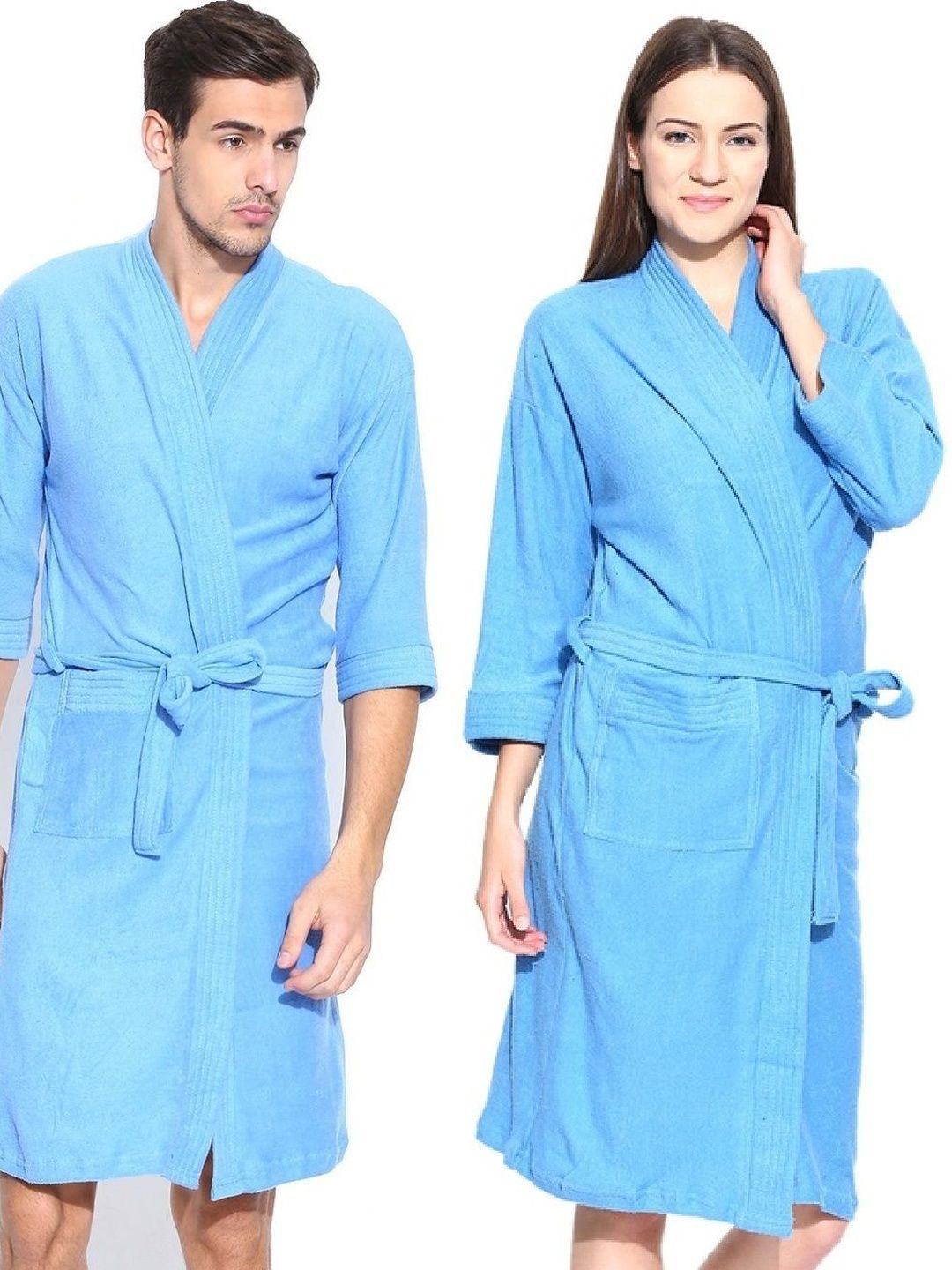 FeelBlue Pack Of 2 Shawl Collar Bath Robe