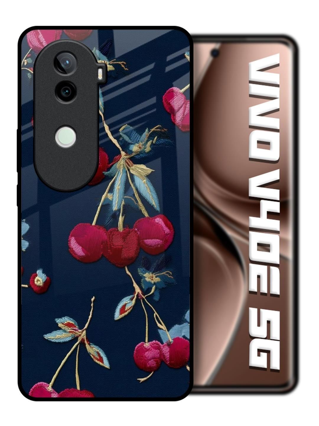 QRIOH Floral Printed Vivo V40e 5G Back Case Mobile Accessories