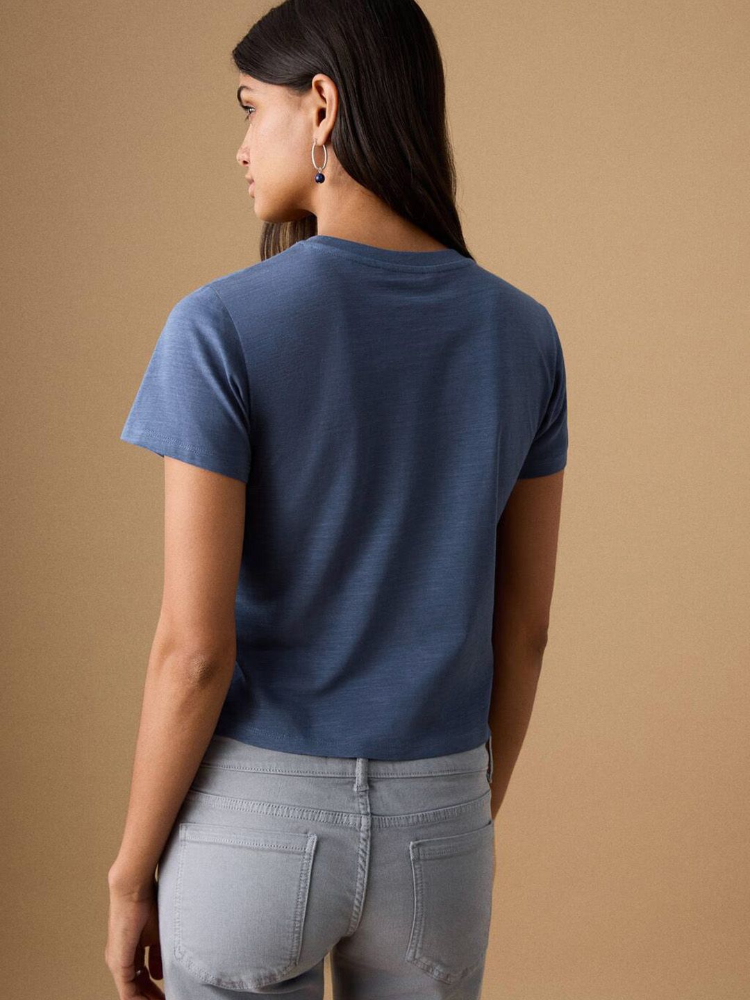 Pure Cotton T-shirt with Embellished Details