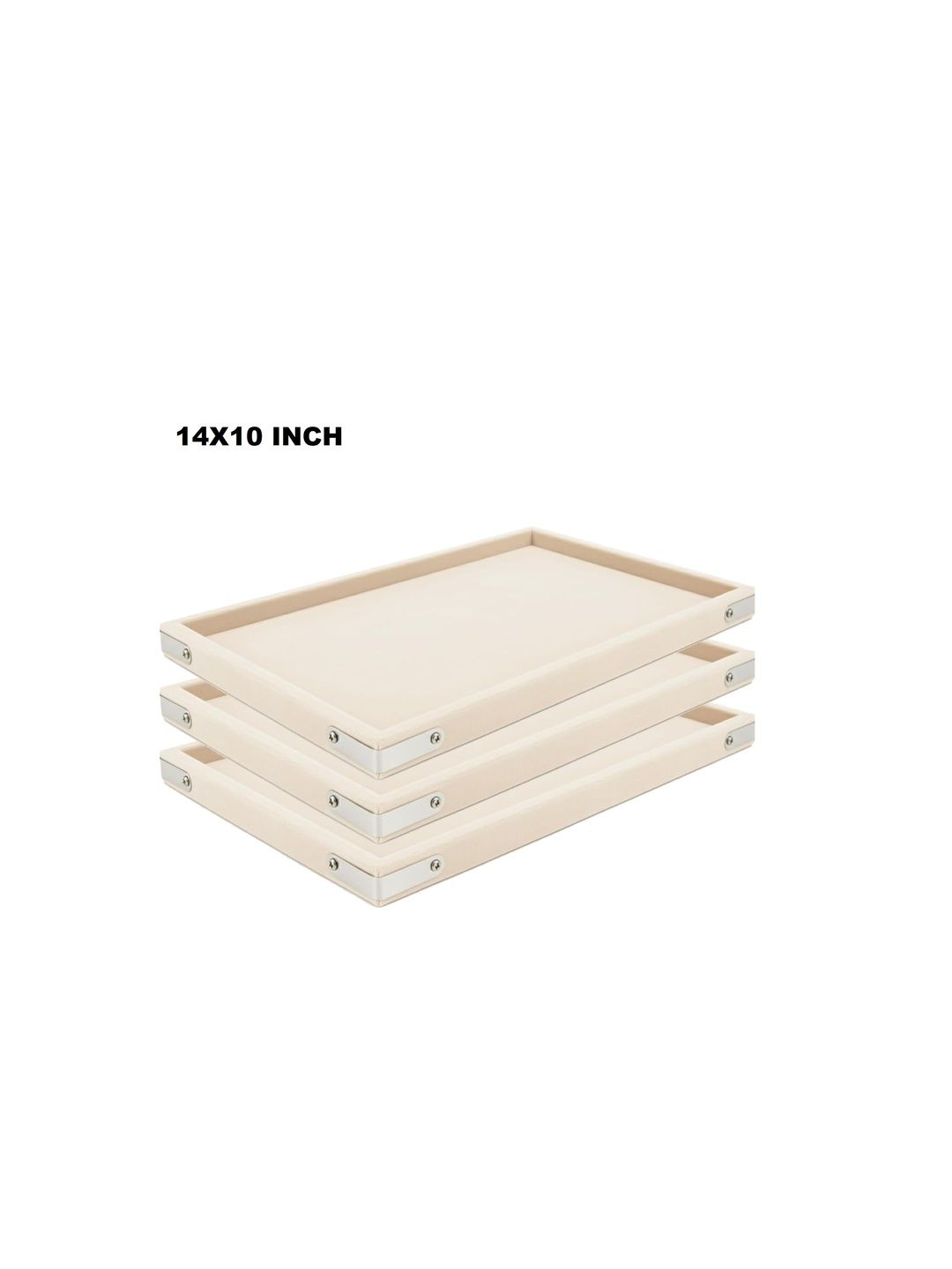 SENTONI Cream-Coloured Set of 3 Regular Jewellery Organiser Organisers