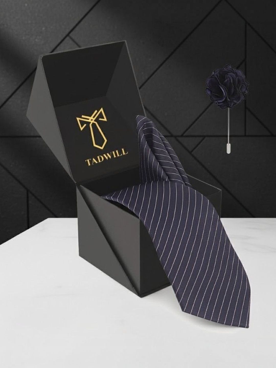 TADWILL Men Striped Broad Tie
