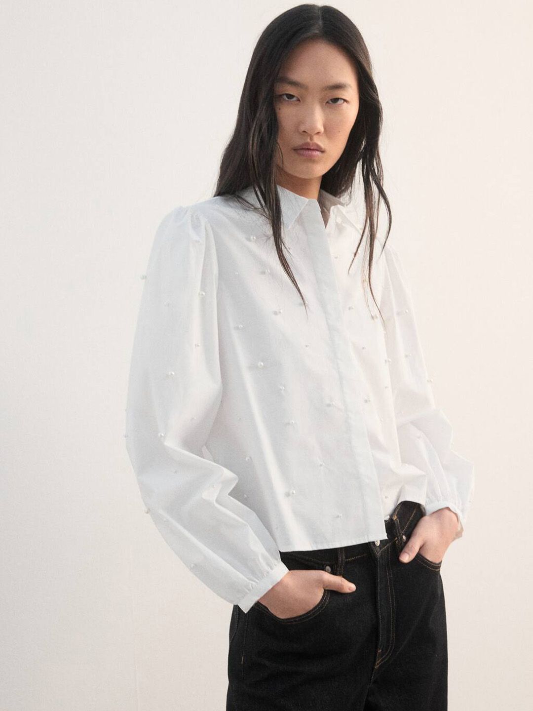 Pure Cotton Embellished Casual Shirt