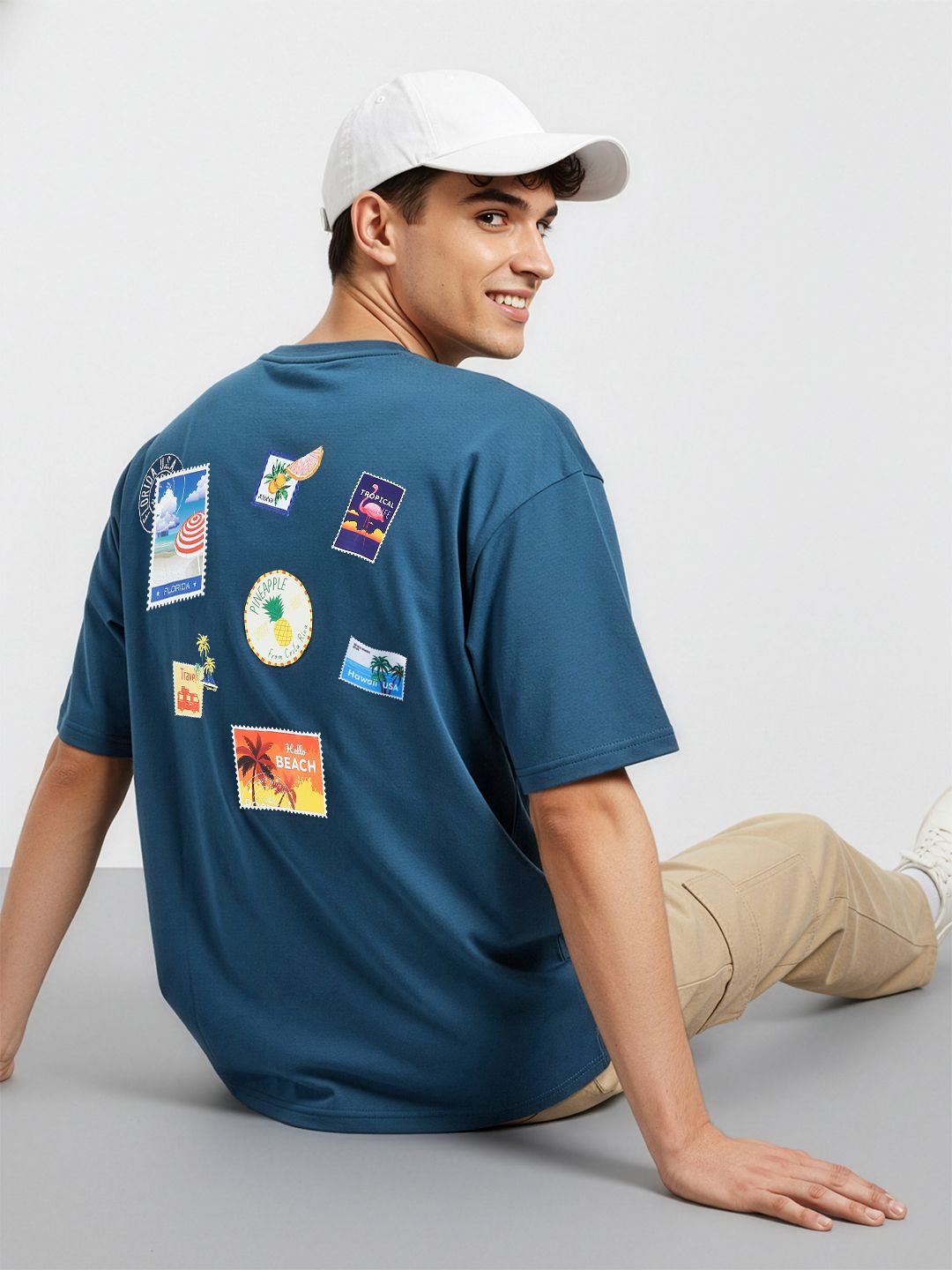 Mast & Harbour Photographic Conversational Printed Relaxed Fit T-shirt