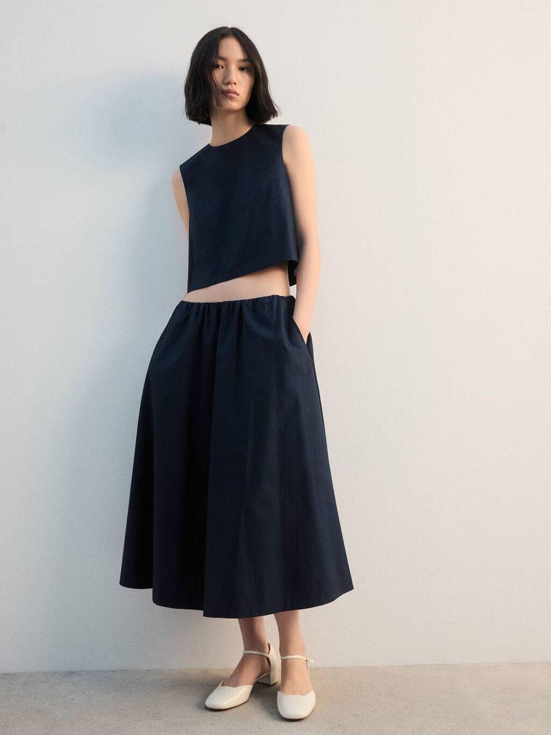 Flared Midi Skirt