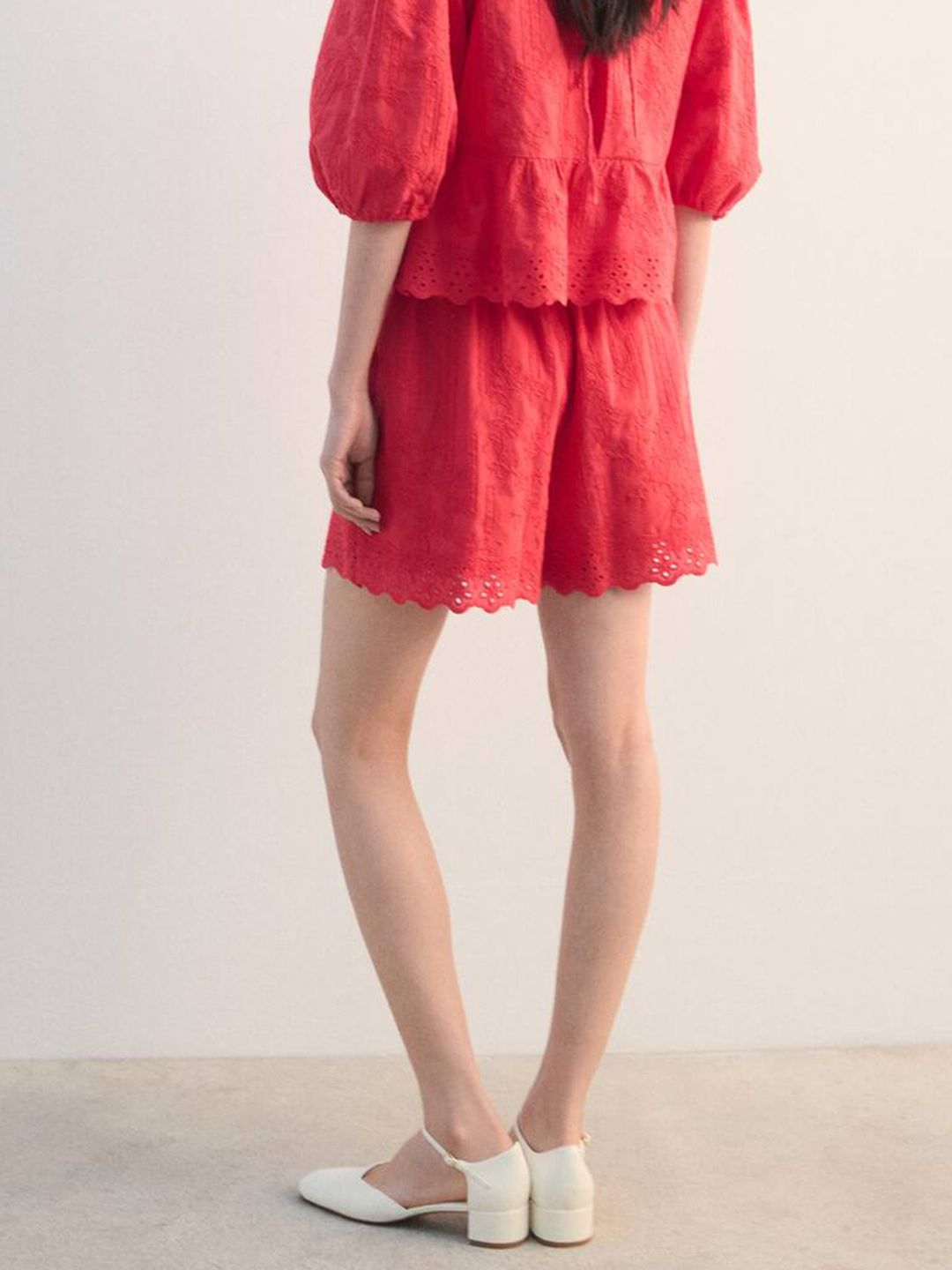 Floral Embroidered Pure Cotton Shorts