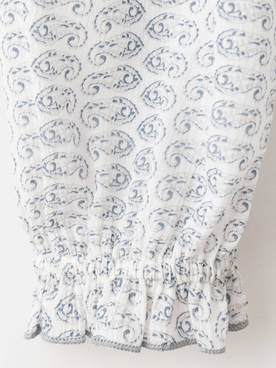 Paisley Print Puff Sleeve A-Line Top