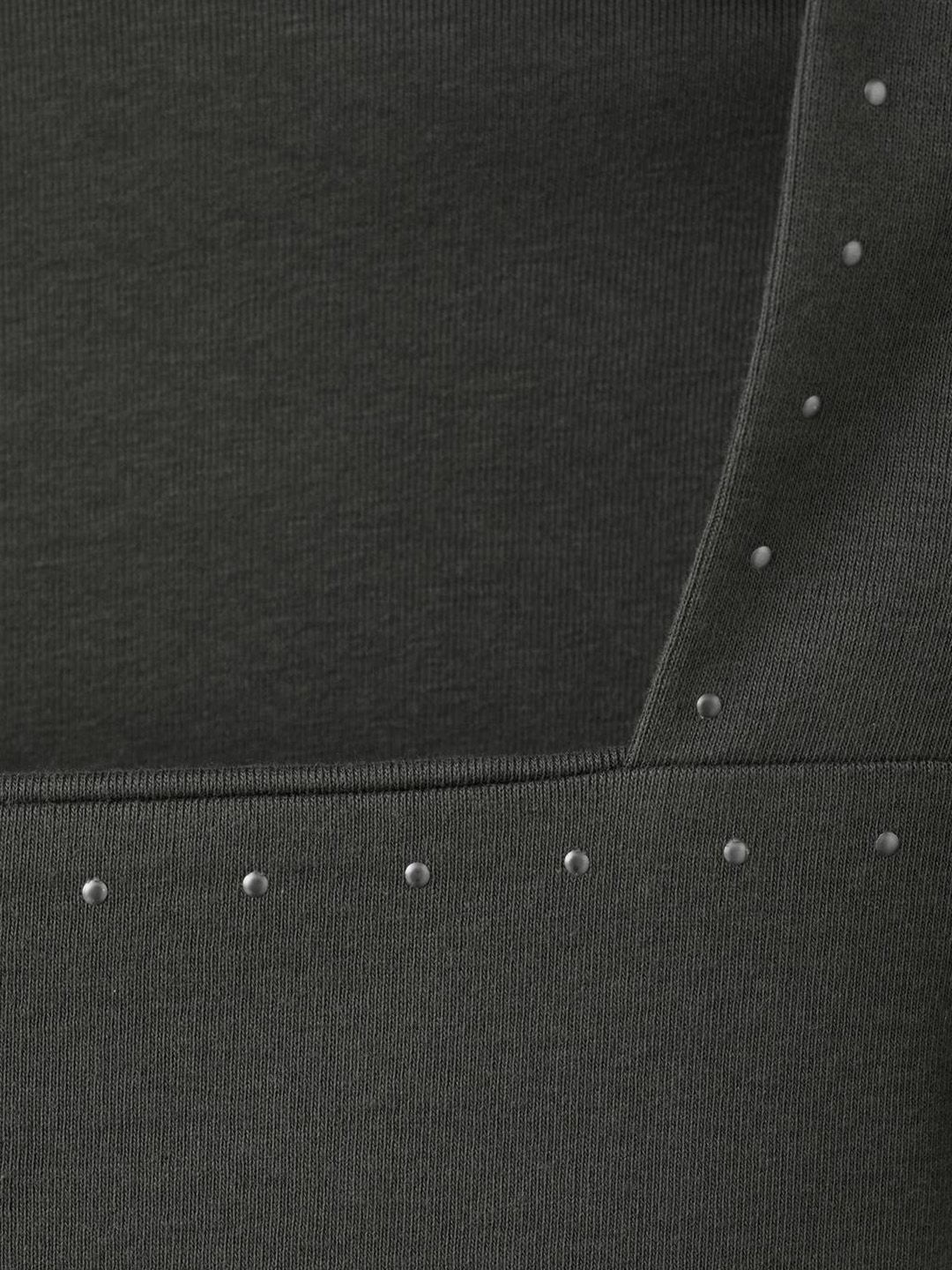 Square Neck Studded Detail Crop T-shirt