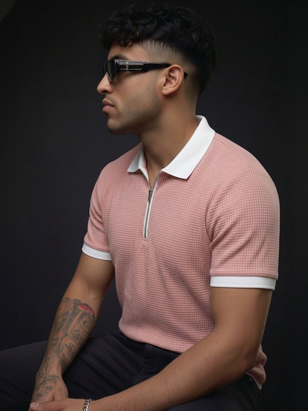 Mobox Men Polo Collar T-shirt