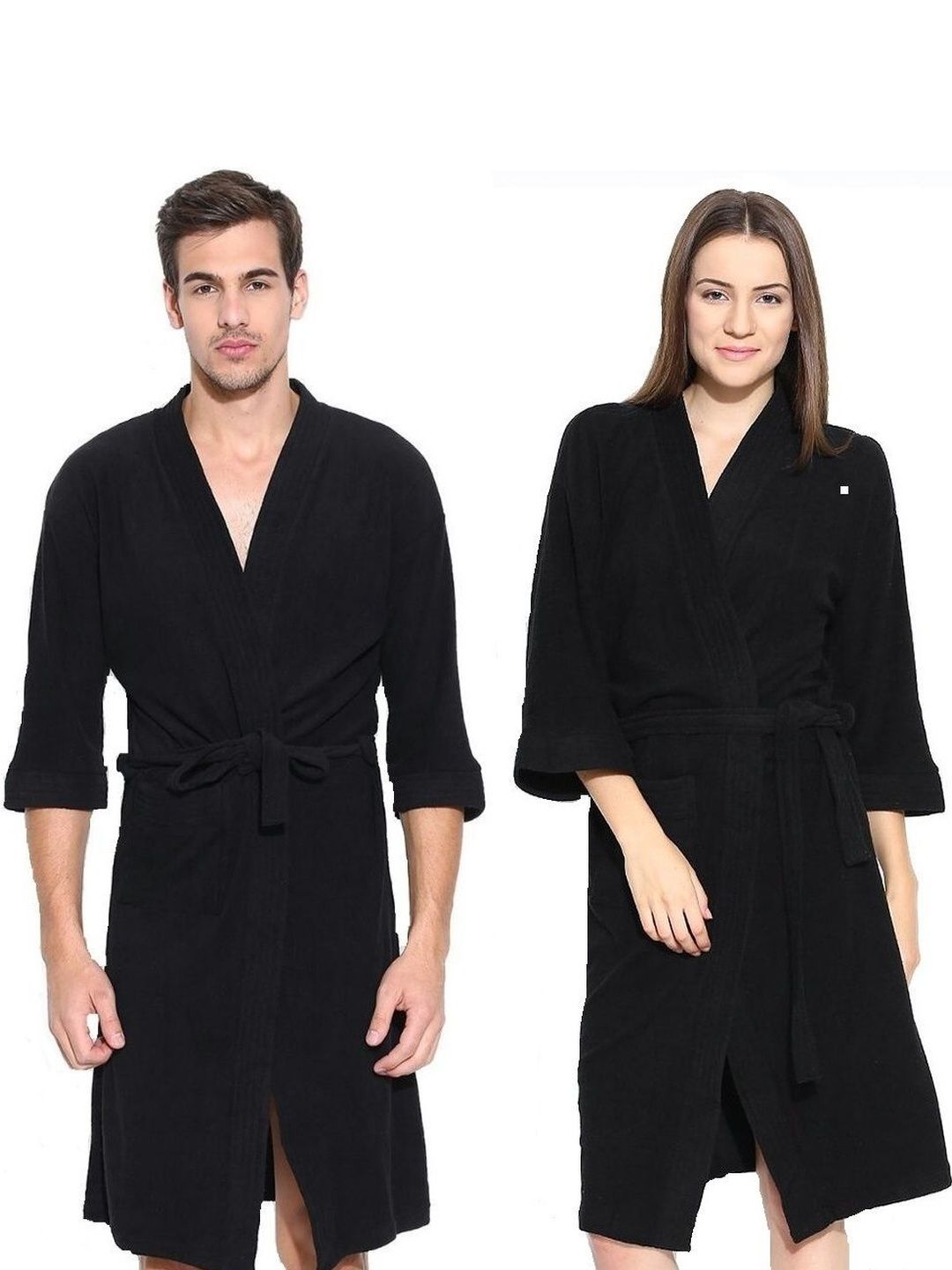 FeelBlue Pack Of 2 Shawl Collar Bath Robe