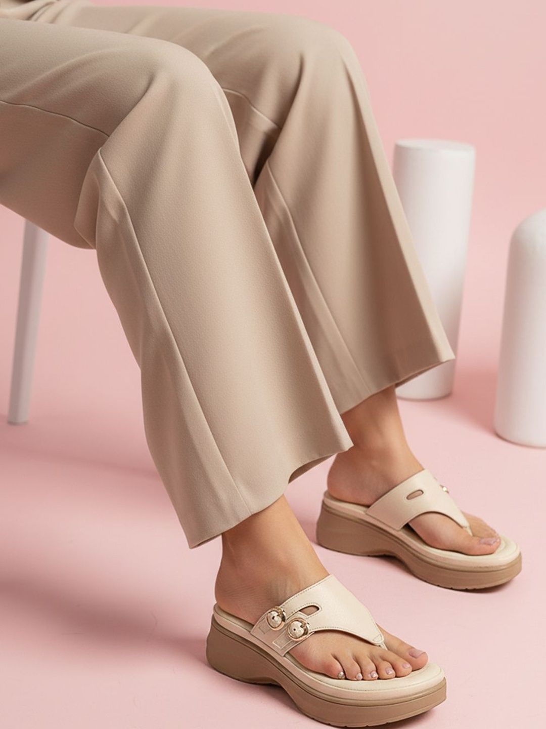 The Roadster Lifestyle Co Women Round Toe Wedge Heels