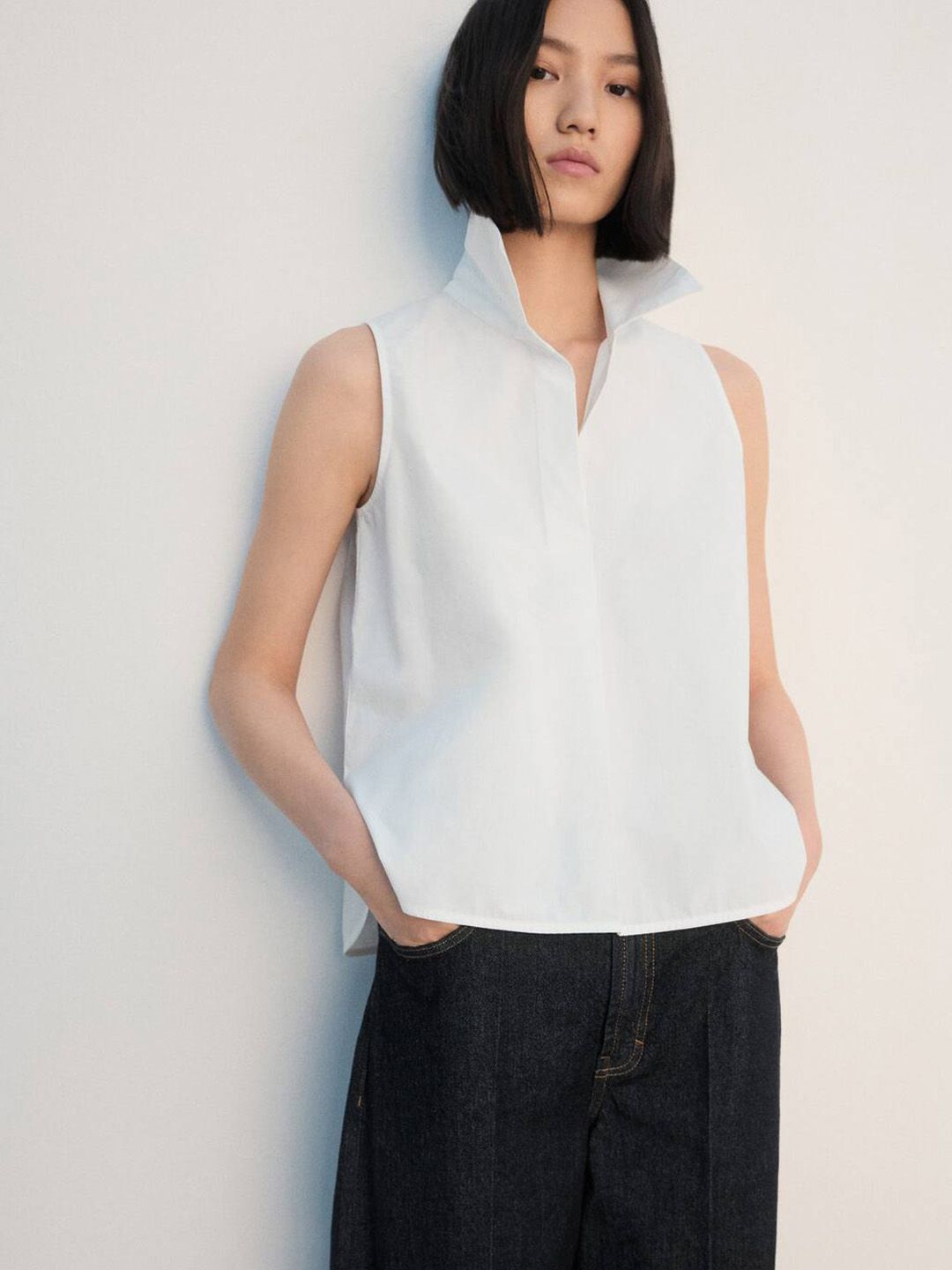 Pure Cotton Sleeveless Casual Shirt