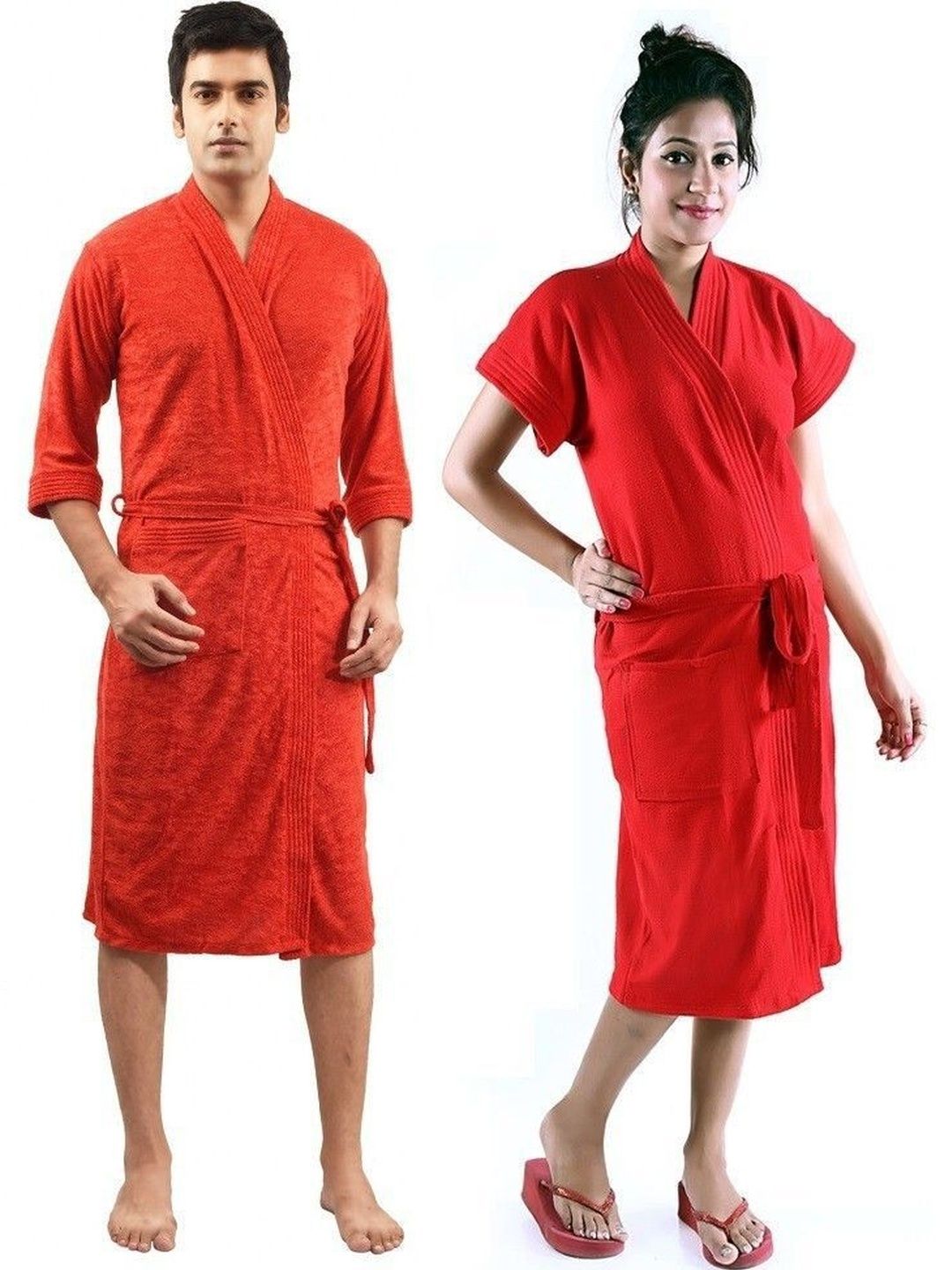 FeelBlue Pack Of 2 Shawl Collar Bath Robe
