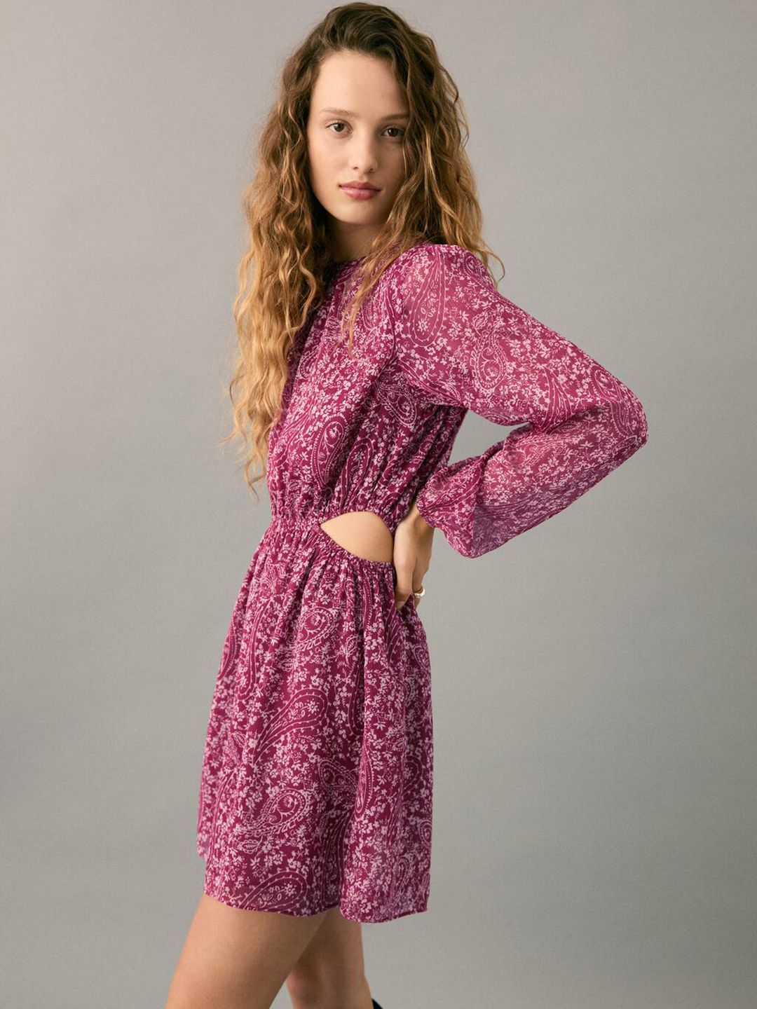 Paisley Print A-Line Mini Dress