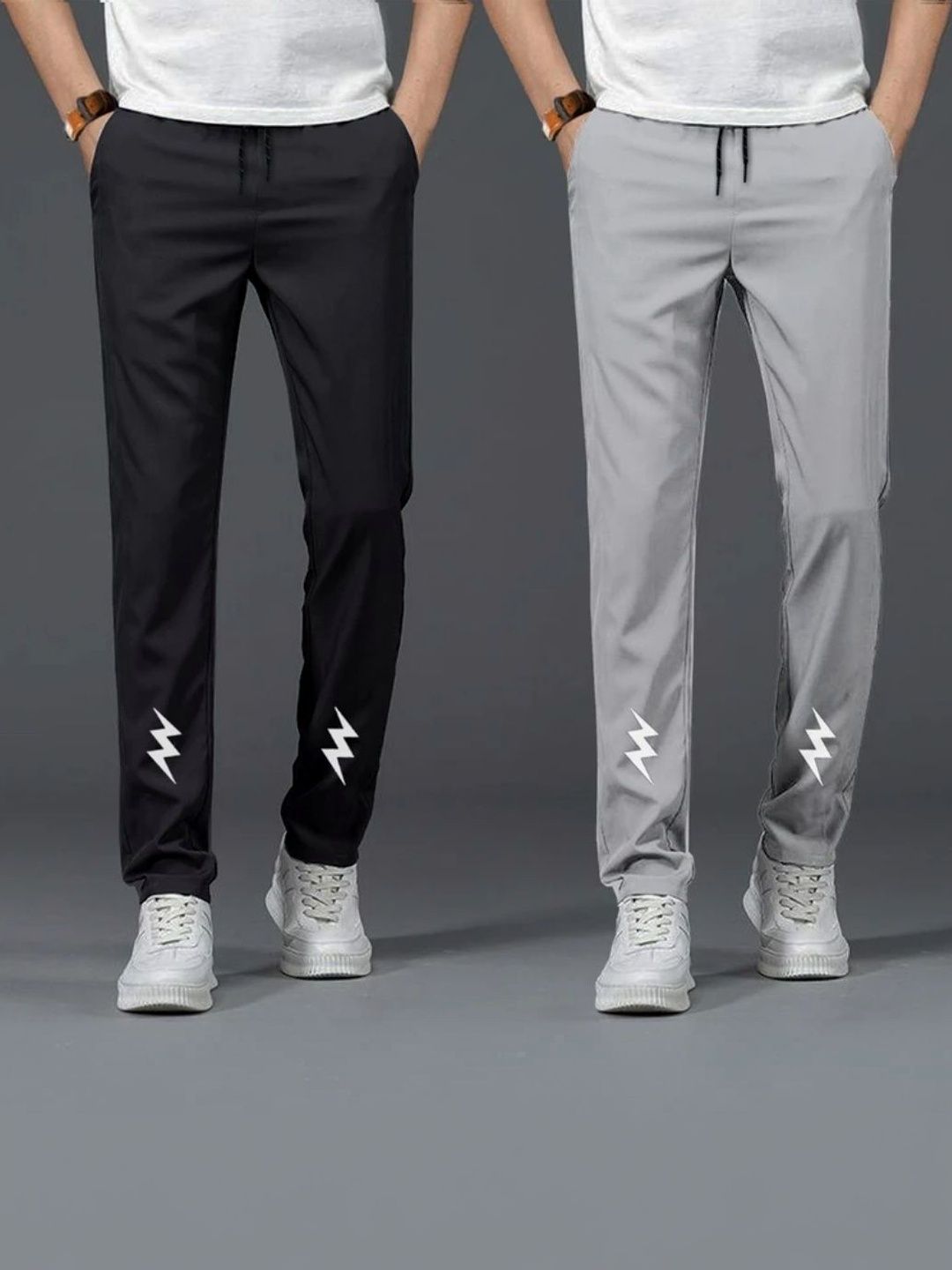 Riksaw Pack of 2 Men Mid-Rise Track Pants