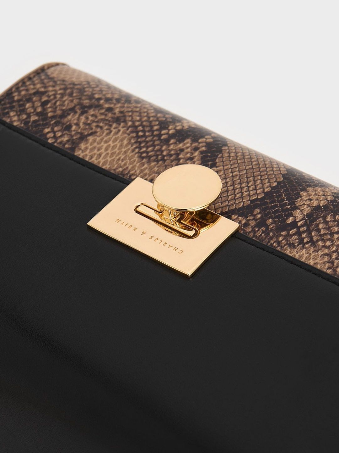 Ebba Snake Print Chain-Strap Bag