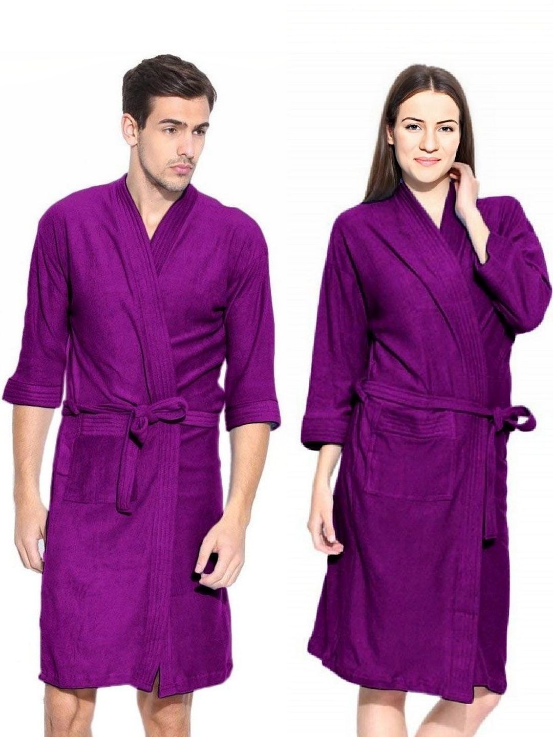 FeelBlue Pack Of 2 Shawl Collar Bath Robe