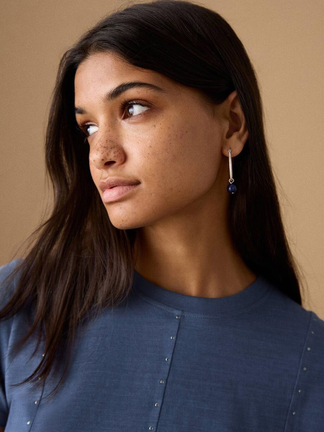 Pure Cotton T-shirt with Embellished Details