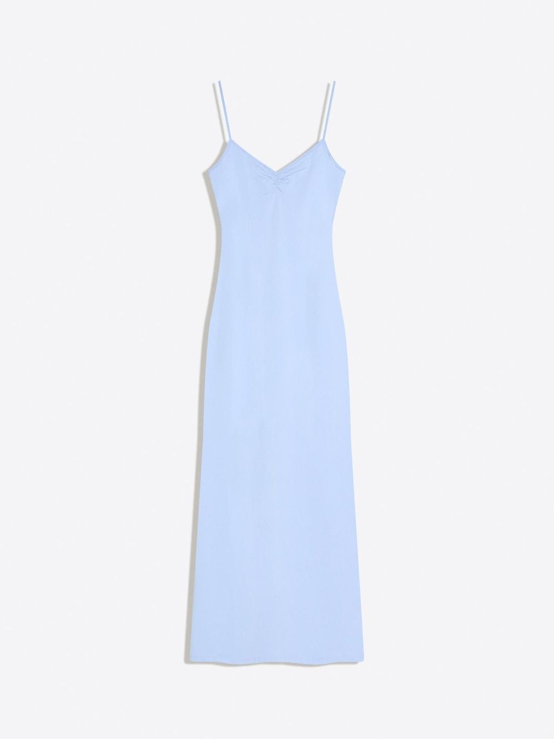 Ruched strap midi dress