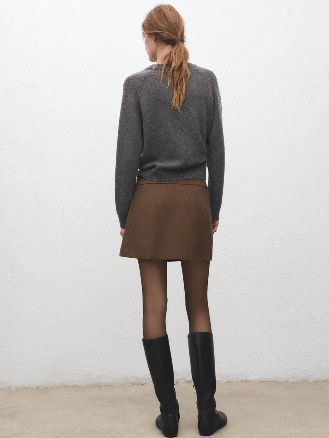 Pleated Mini Flared Skirt