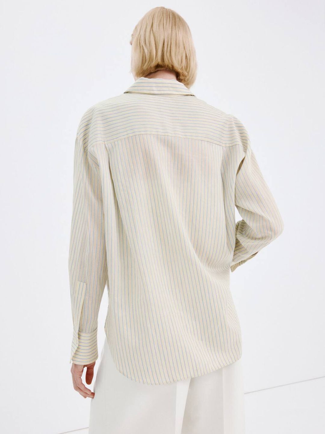 Vertical Striped Oversized Longline Casual Shirt