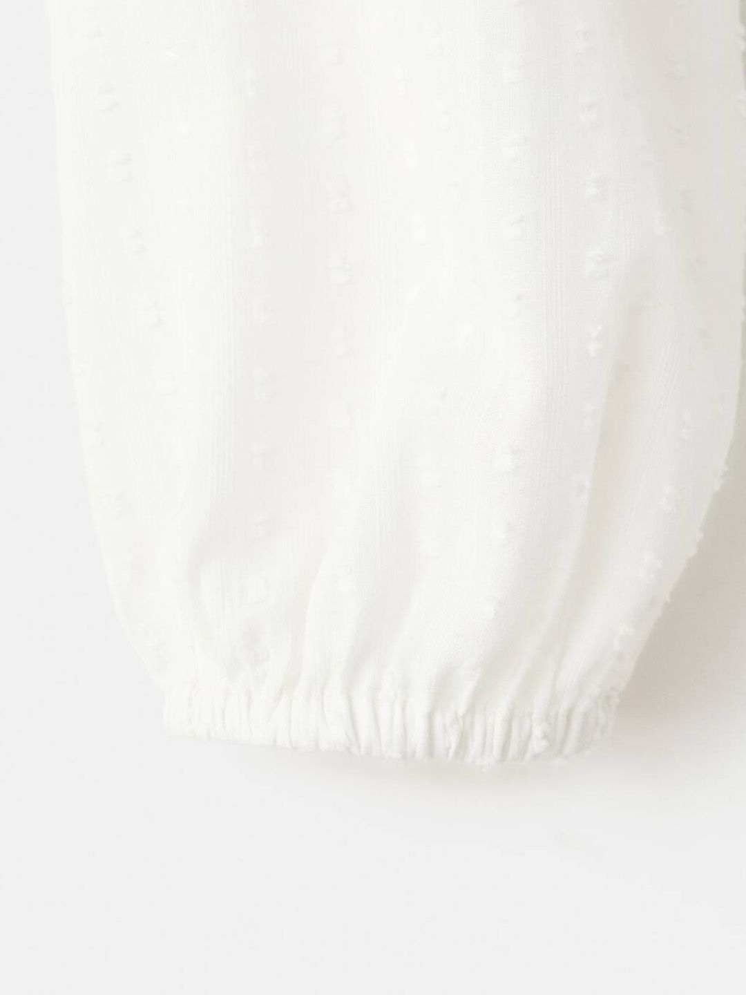 Puff Sleeve Ruffles Pure Cotton Top