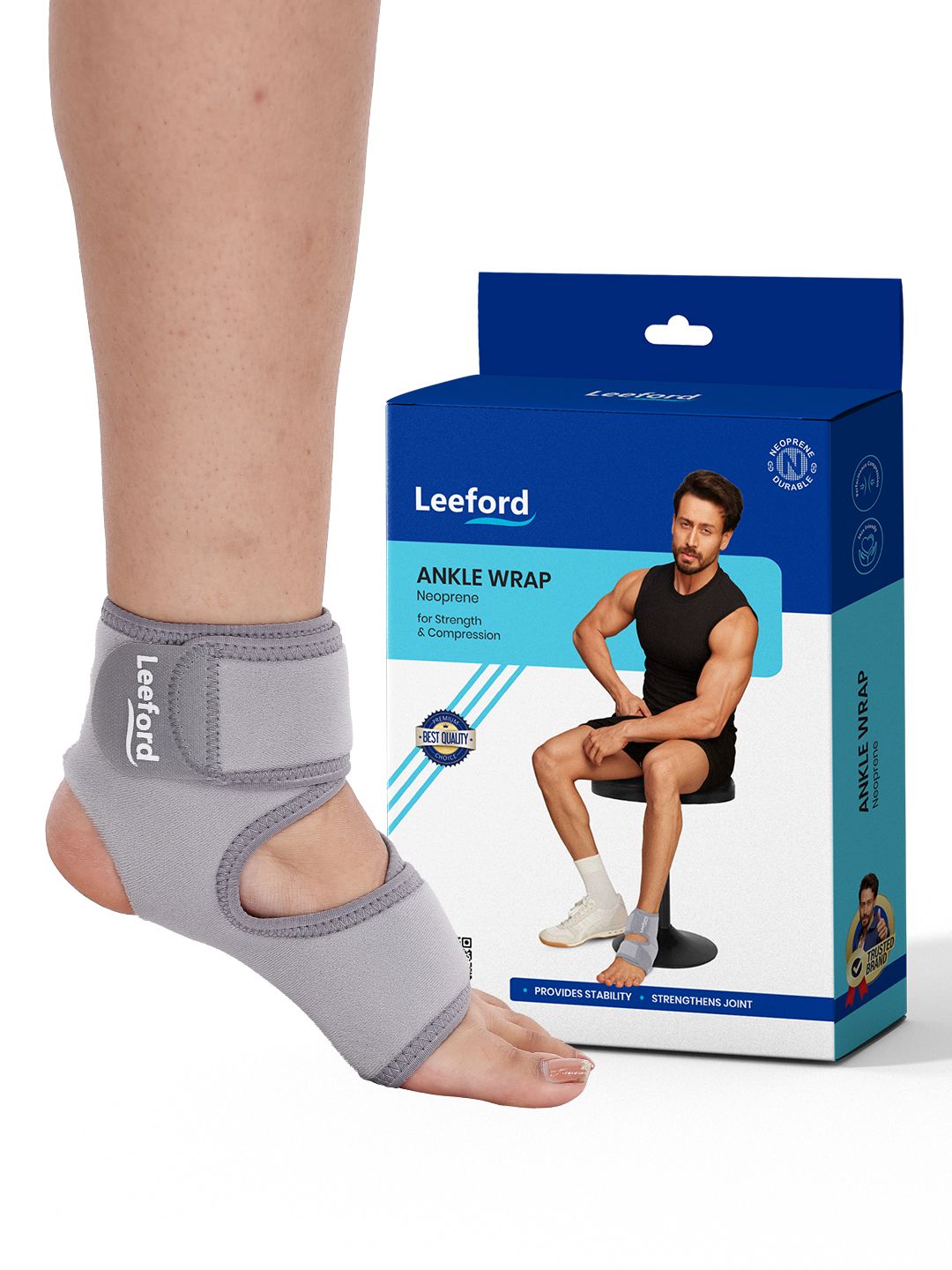 Leeford Neoprene 4-Way Stretchable Ankle Wrap