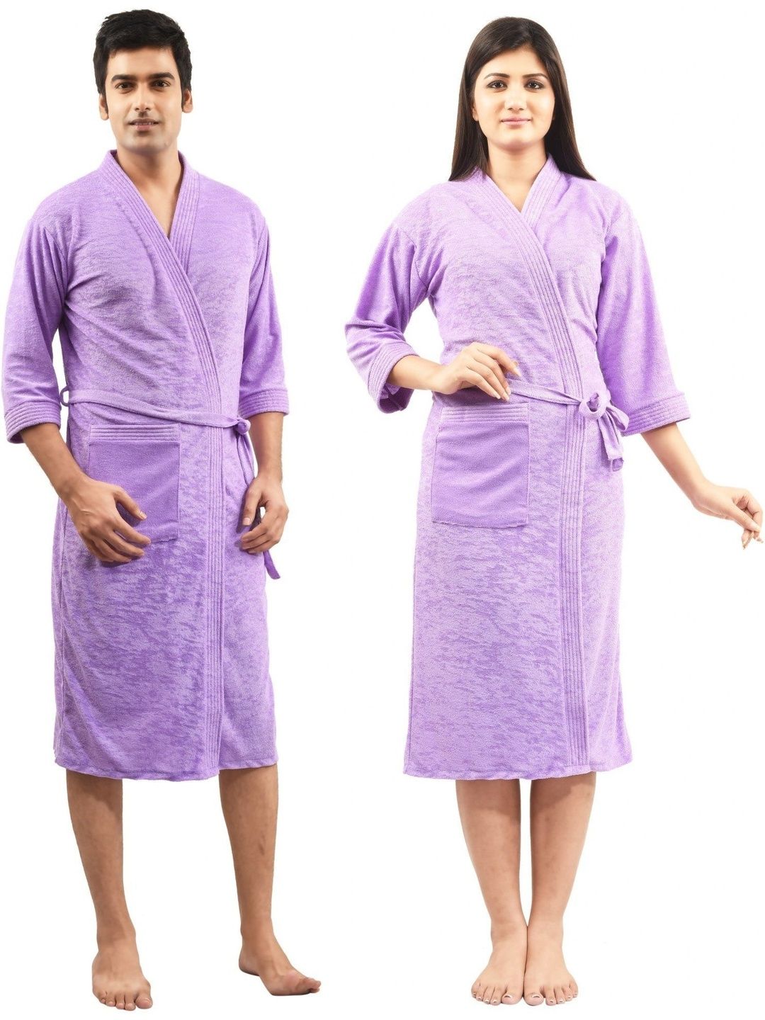 FeelBlue Pack Of 2 Shawl Collar Bath Robe