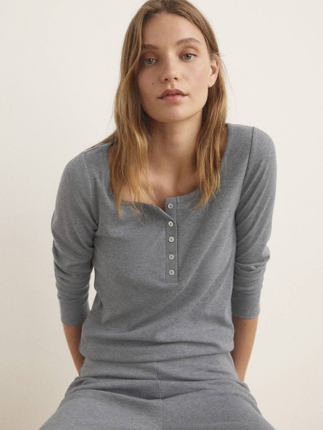 Ribbed Scoop Neck Lounge T-shirt