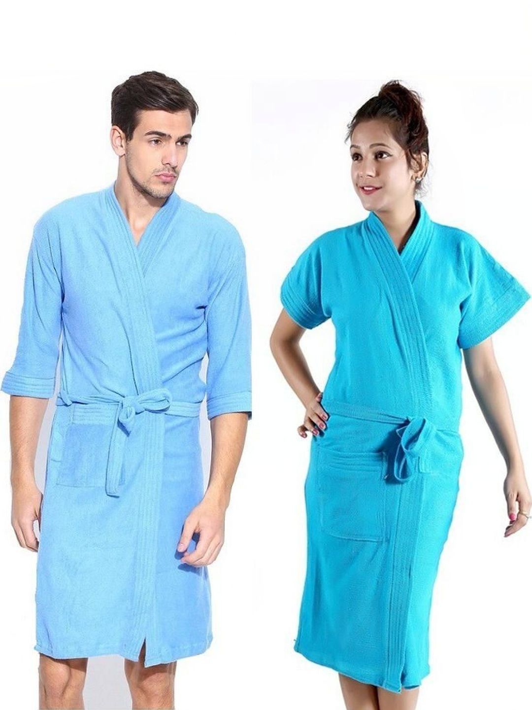 FeelBlue Pack Of 2 Shawl Collar Bath Robe