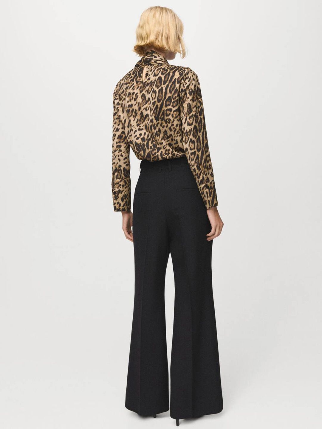 Scarf Neck Animal Print Top