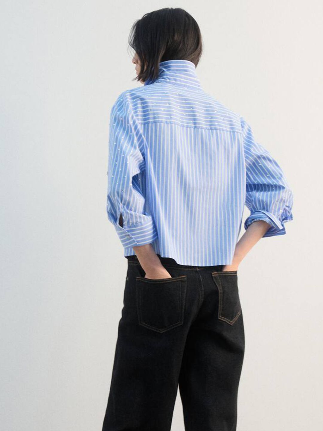 Embellished Striped Casual Shirt