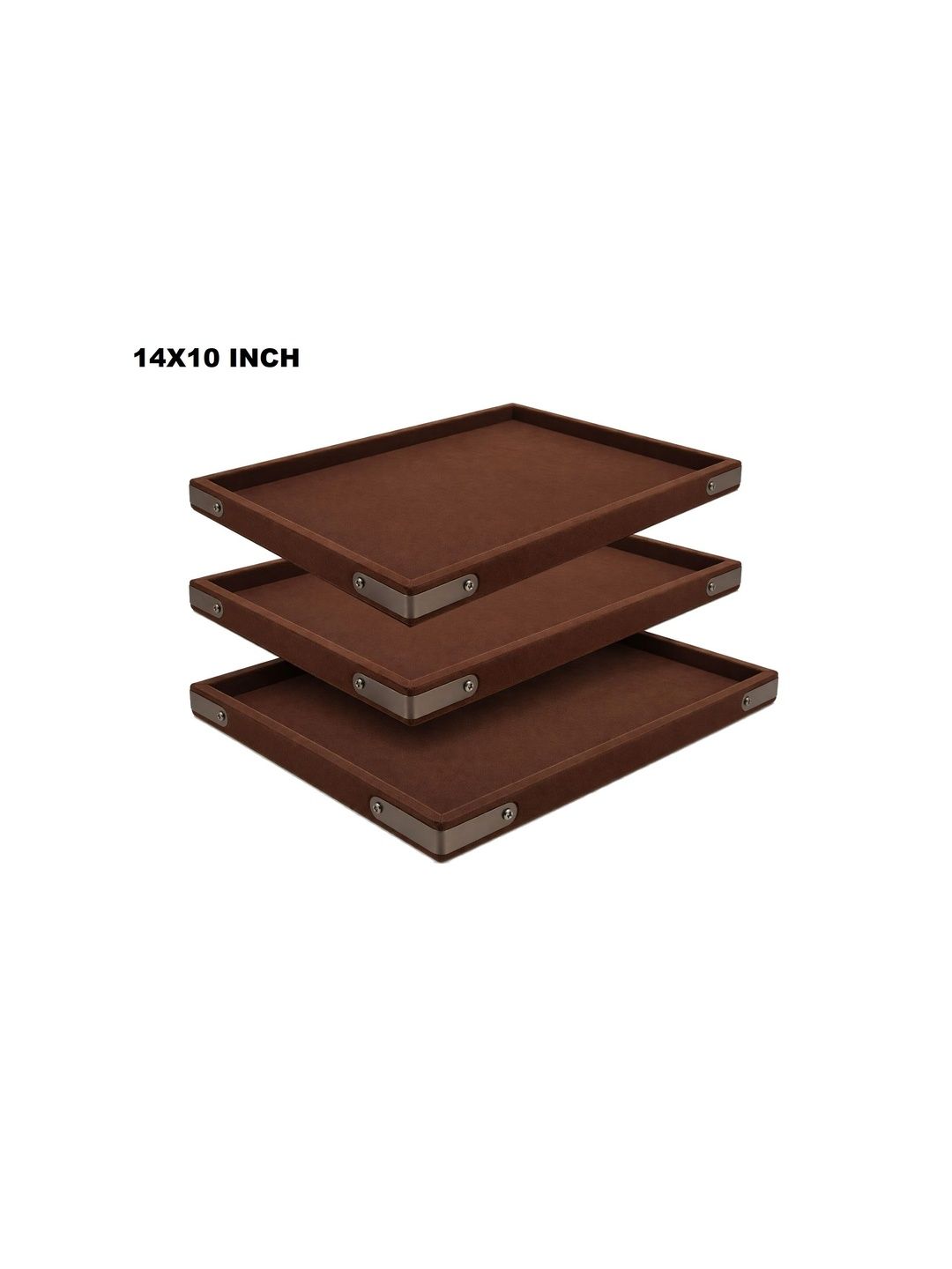 SENTONI Coffee Brown Set of 3 Regular Multi-Utility Organisers
