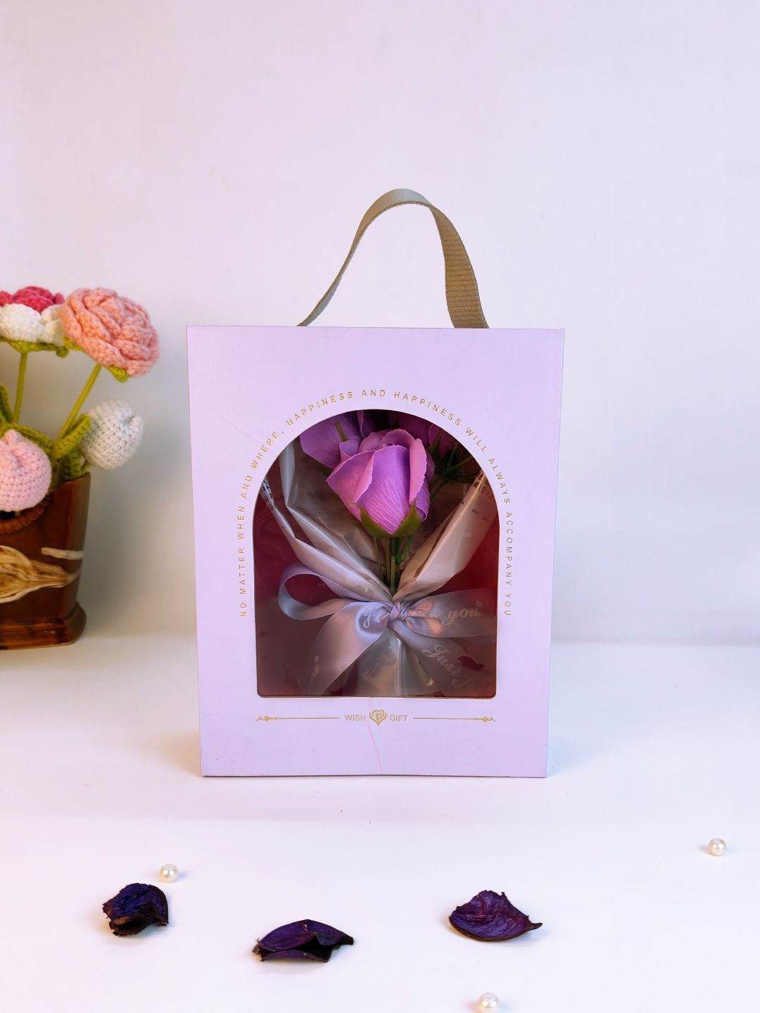Giftii Purple Valentines Day Flower Gift Box