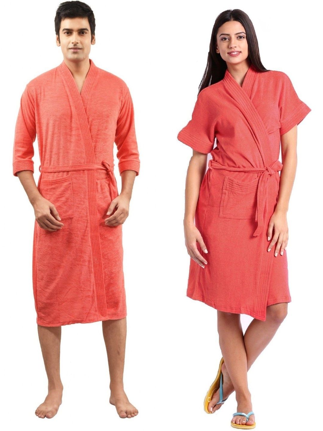 FeelBlue Pack Of 2 Shawl Collar Bath Robe