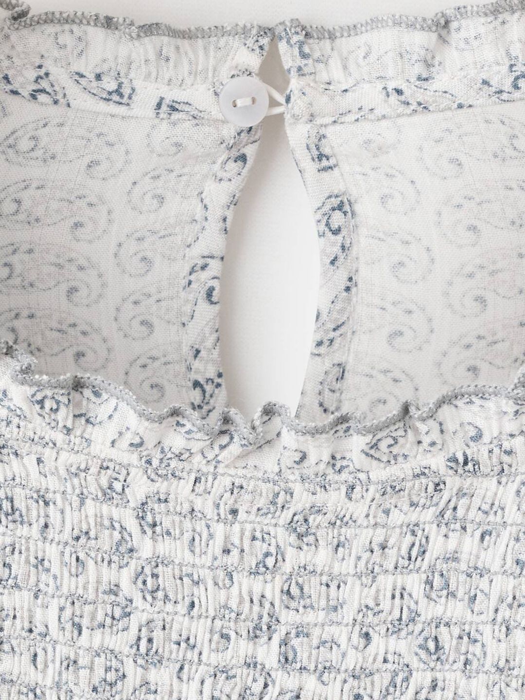 Paisley Print Puff Sleeve A-Line Top