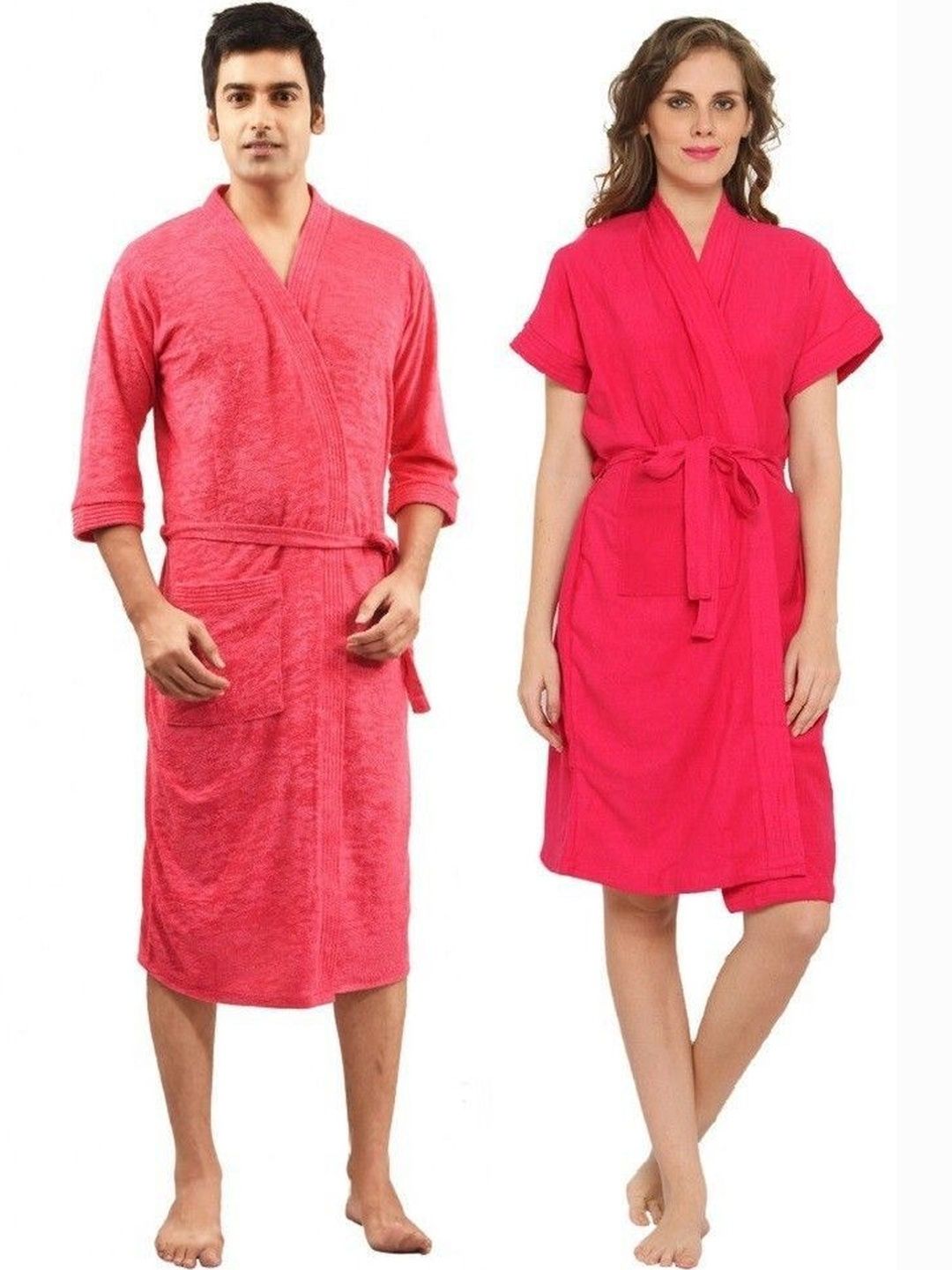 FeelBlue Pack Of 2 Shawl Collar Bath Robe