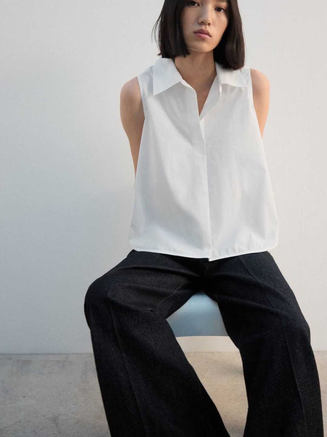 Pure Cotton Sleeveless Casual Shirt