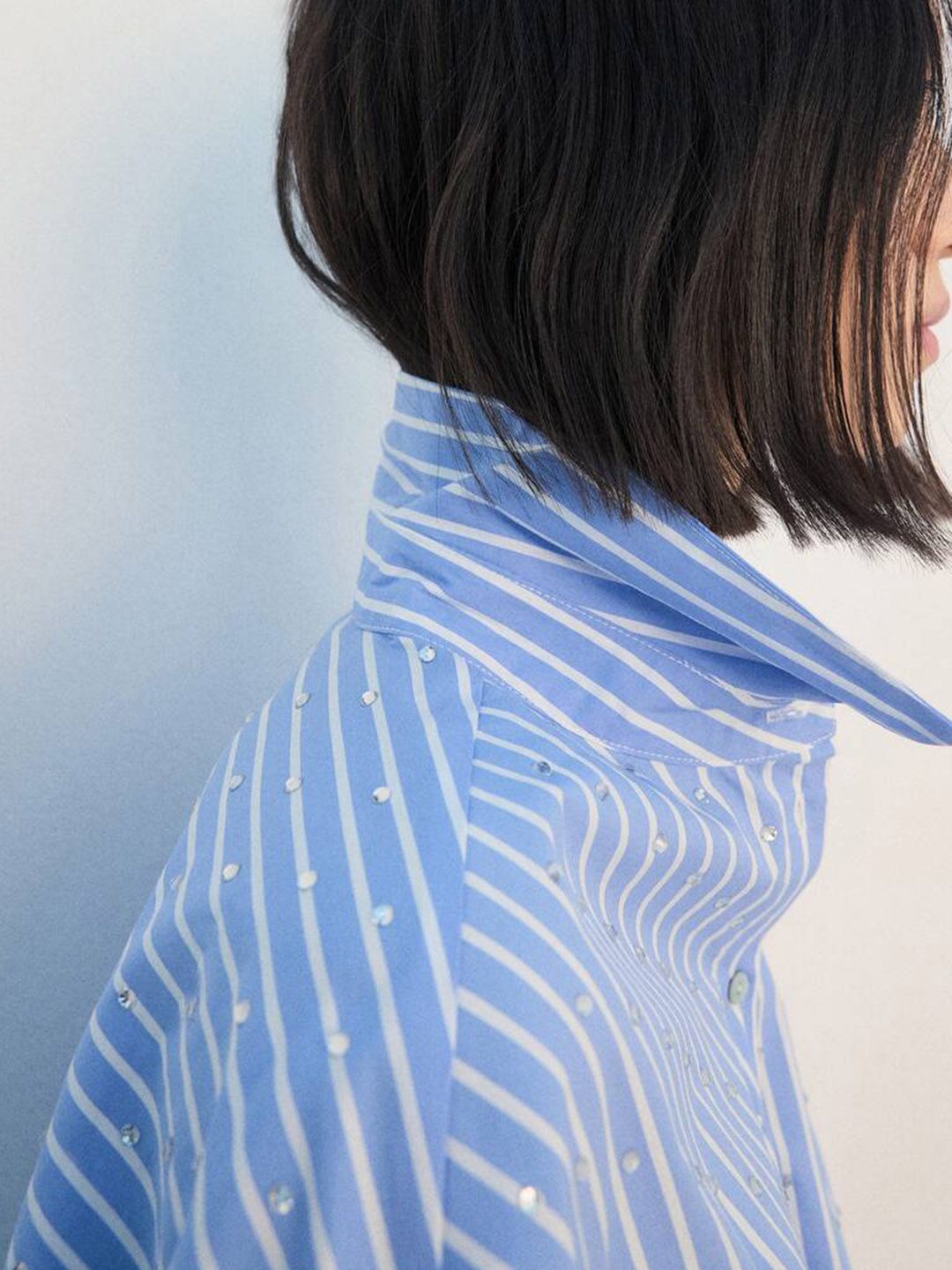 Embellished Striped Casual Shirt