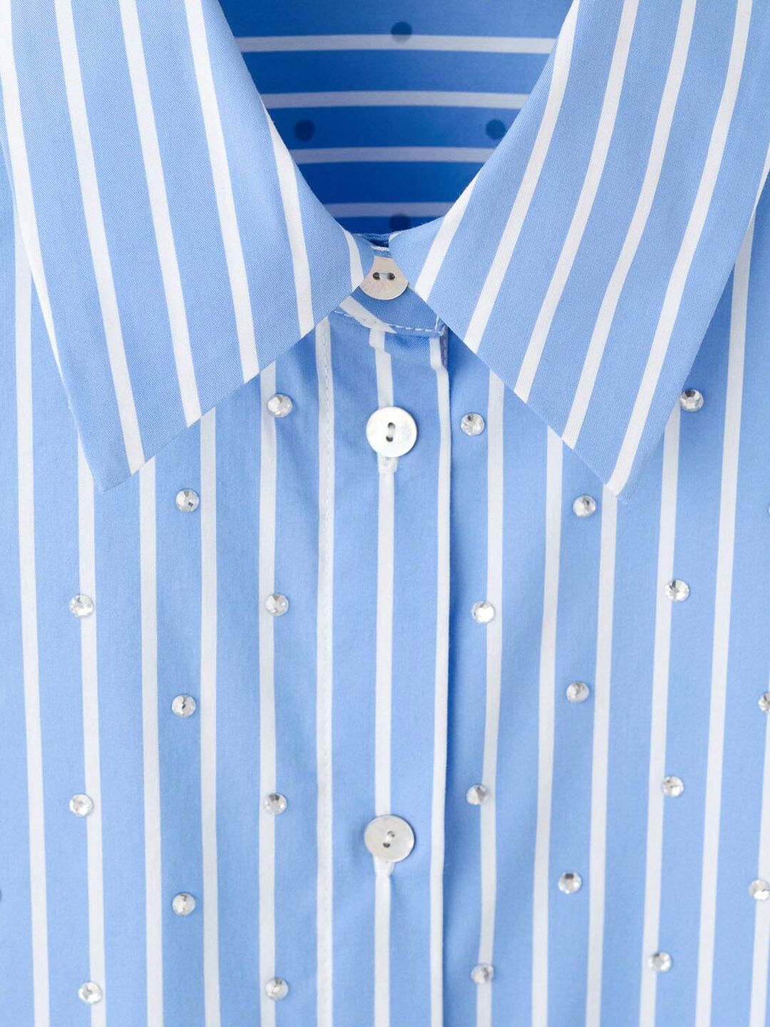 Embellished Striped Casual Shirt