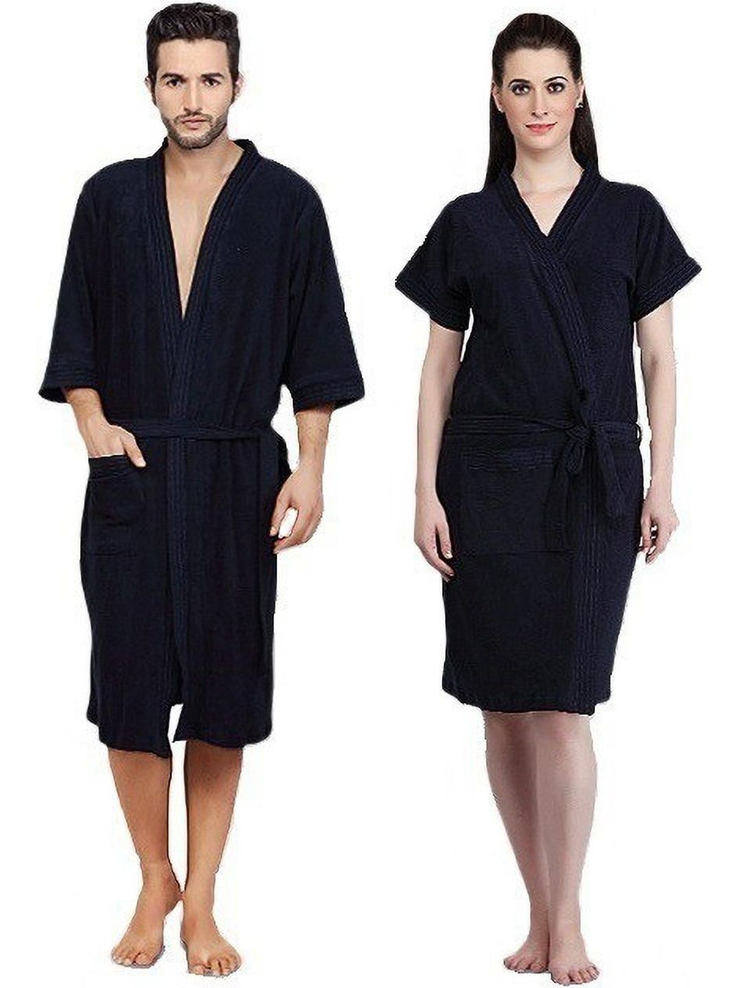 FeelBlue Pack Of 2 Shawl Collar Bath Robe
