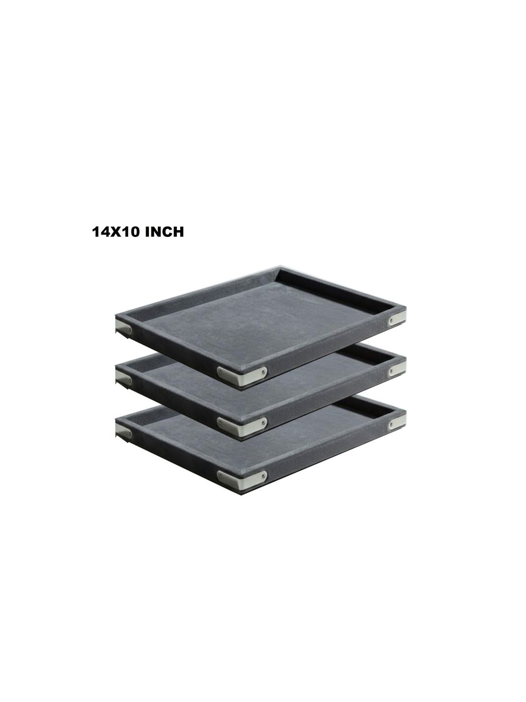 SENTONI Grey Melange Set of 3 Regular Jewellery Organiser Organisers