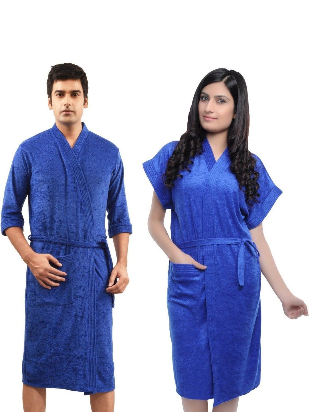 FeelBlue Pack Of 2 Shawl Collar Bath Robe