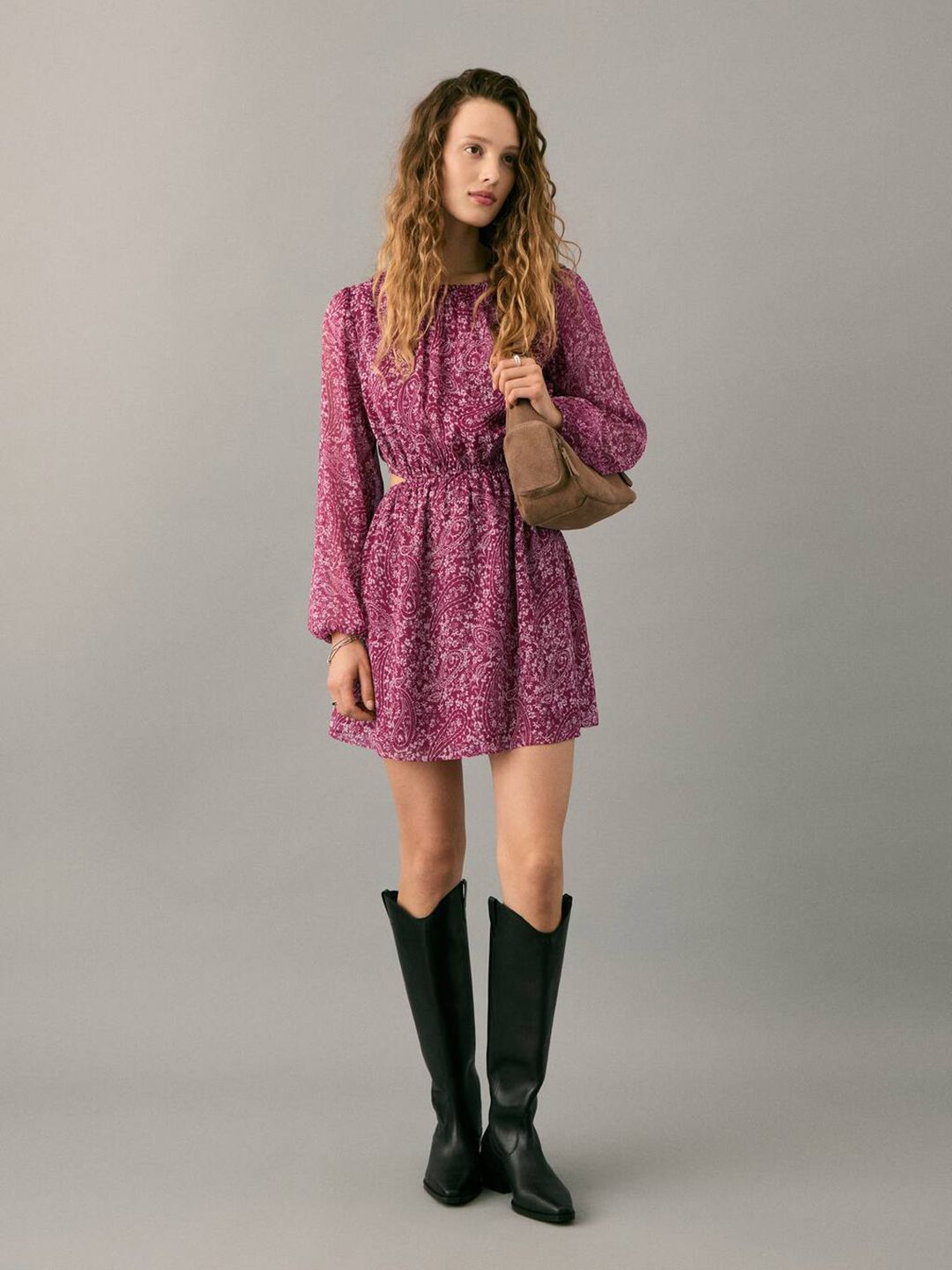 Paisley Print A-Line Mini Dress