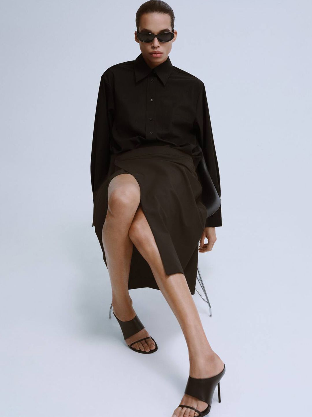 Straight Wrap Midi Skirt