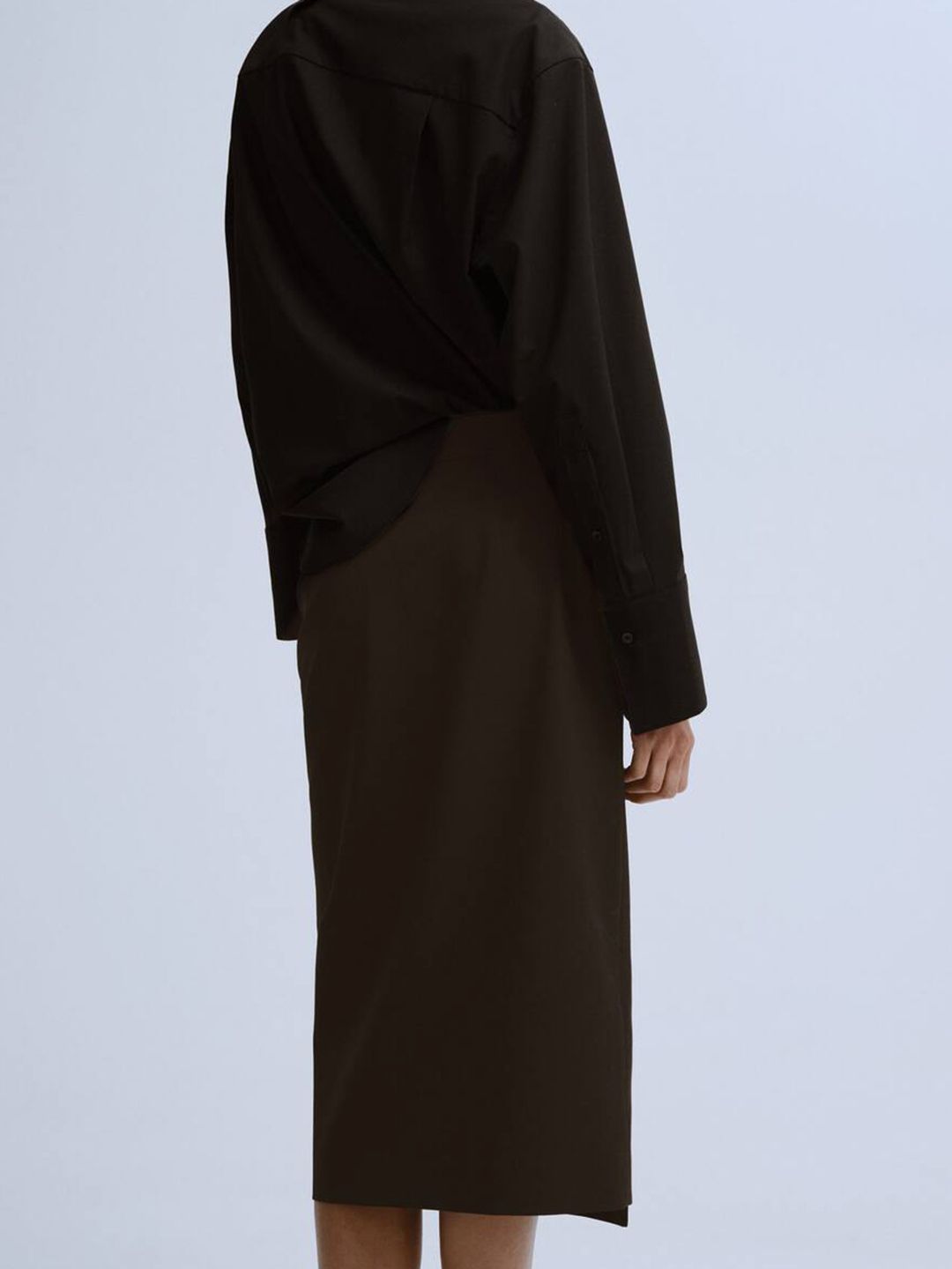 Straight Wrap Midi Skirt
