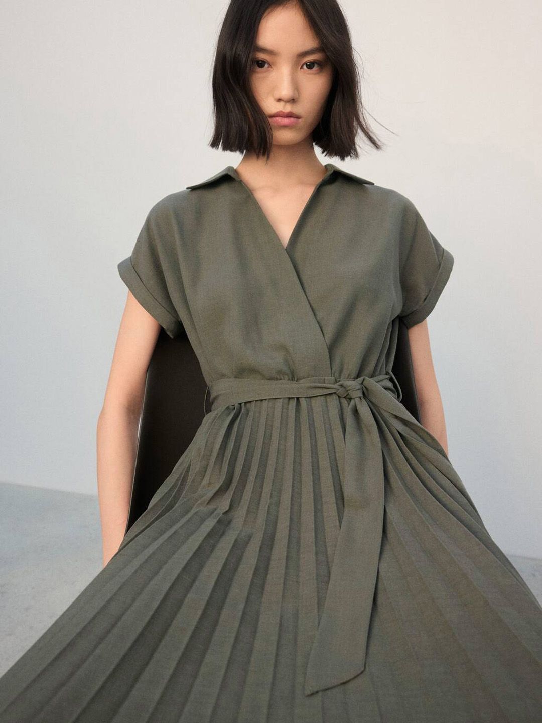 Shirt Midi Dress with Belt