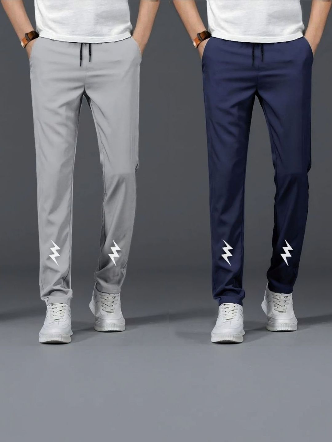Riksaw Pack of 2 Men Mid-Rise Track Pants