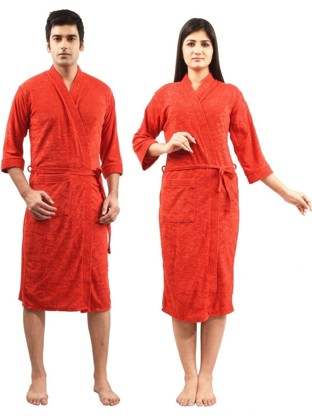 FeelBlue Pack Of 2 Shawl Collar Bath Robe