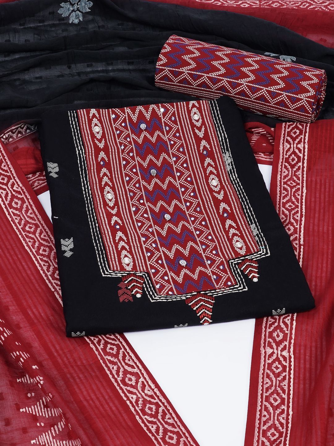 KAMI KUBI Pure Cotton Unstitched Dress Material